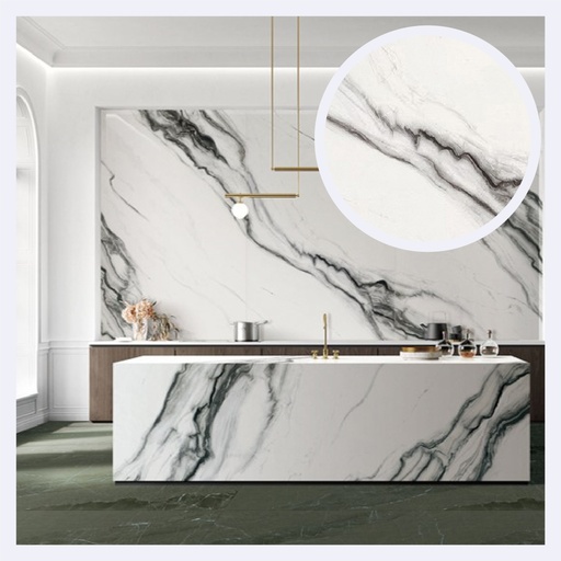 [PRPLMR.0542] Porcelanato Tipo Marmolizado Panda   (120X270X0.9)Cm
