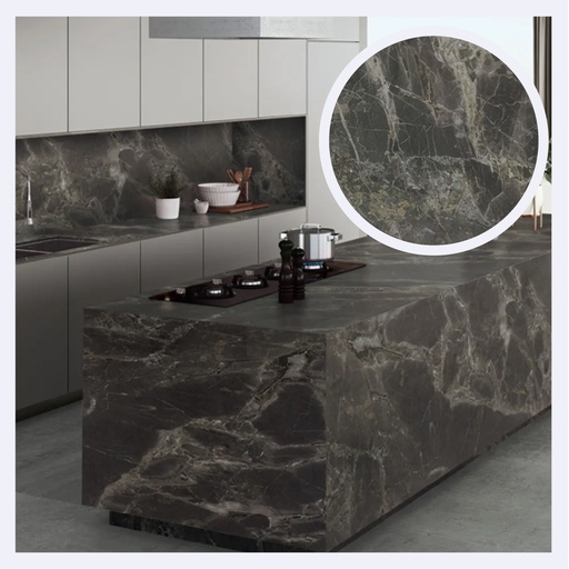 [PRPLMR.0545] Porcelanato Tipo Marmolizado Amazon Dark   (120X270X0.9)Cm