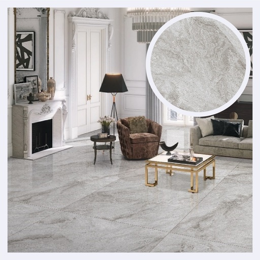 [PRPLMR.0596] Porcelanato Tipo Marmolizado Iris  Grey (120X240X0.9)Cm