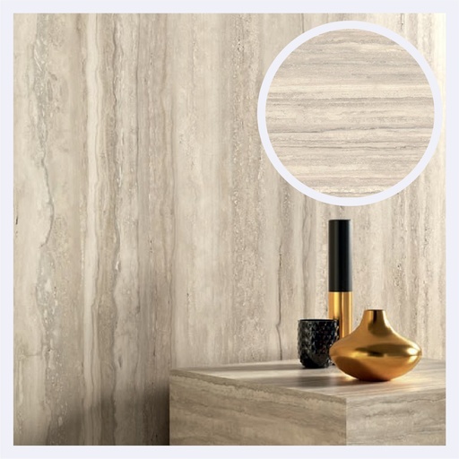 [PRPLMR.0663] Porcelanato Tipo Marmolizado Travertino Romano  Ivory (80X160)Cm