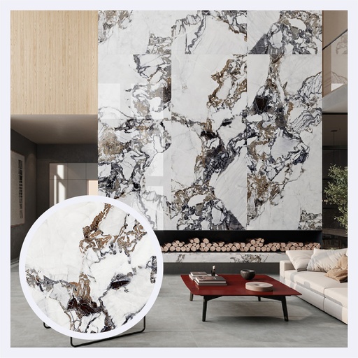 [PRPLMR.0682] Porcelanato Tipo Marmolizado Makai  White (120X280X0.6)Cm