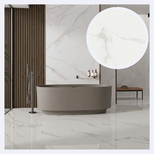 [PRPLMR.0684] Porcelanato Tipo Marmolizado Lumiere  White (120X280X0.6)Cm