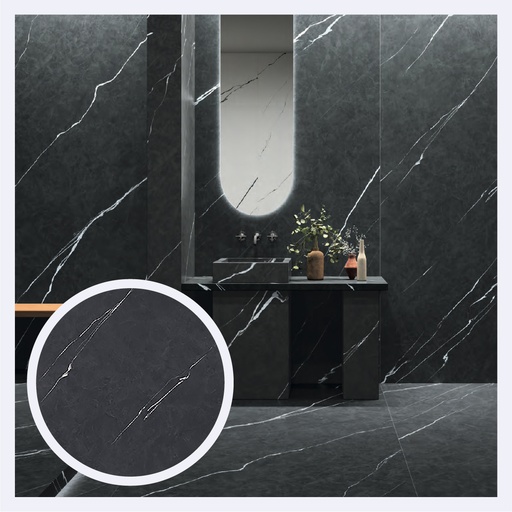 [PRPLMR.0689] Porcelanato Tipo Marmolizado Kervin  Black (120X280X0.6)Cm