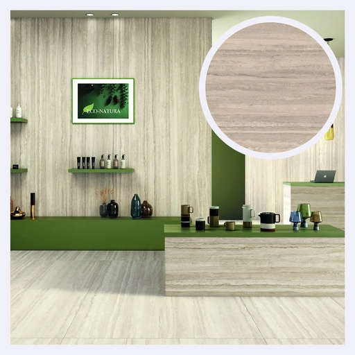 [PRPLMR.0751] Porcelanato Tipo Marmolizado Travertino Romano  Beige (80X160)Cm