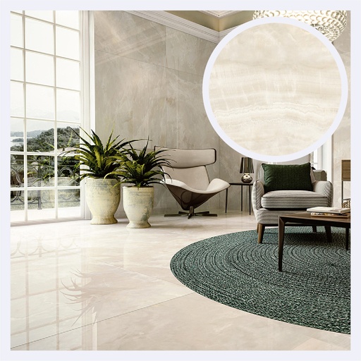 [PRPLMR.0274] Porcelanato Tipo Marmolizado Onix Avorio   (162X324X0.13)Cm